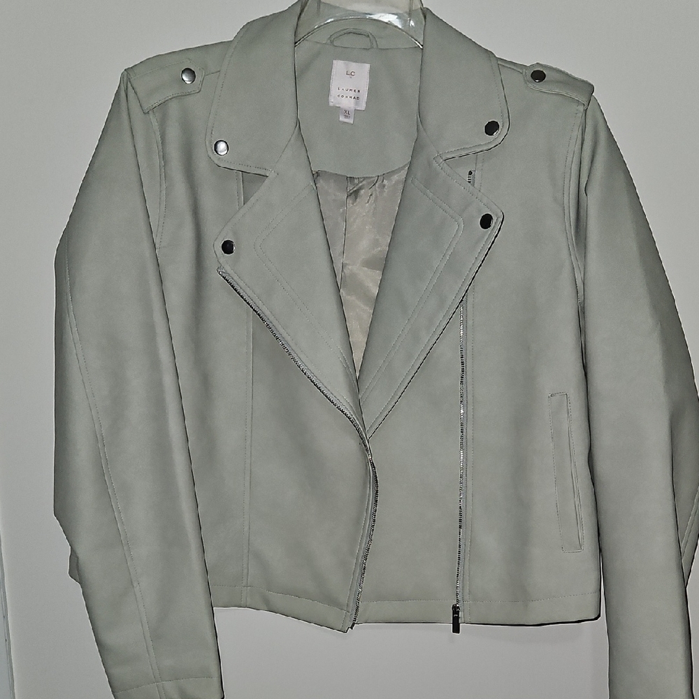 Lauren Conrad LC Light Green Moto Jacket